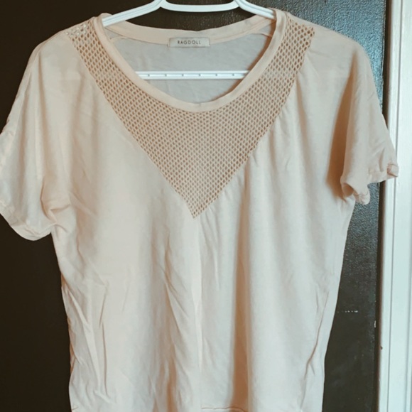 Ragdoll light peach coloured tee with mesh - Picture 2 of 2